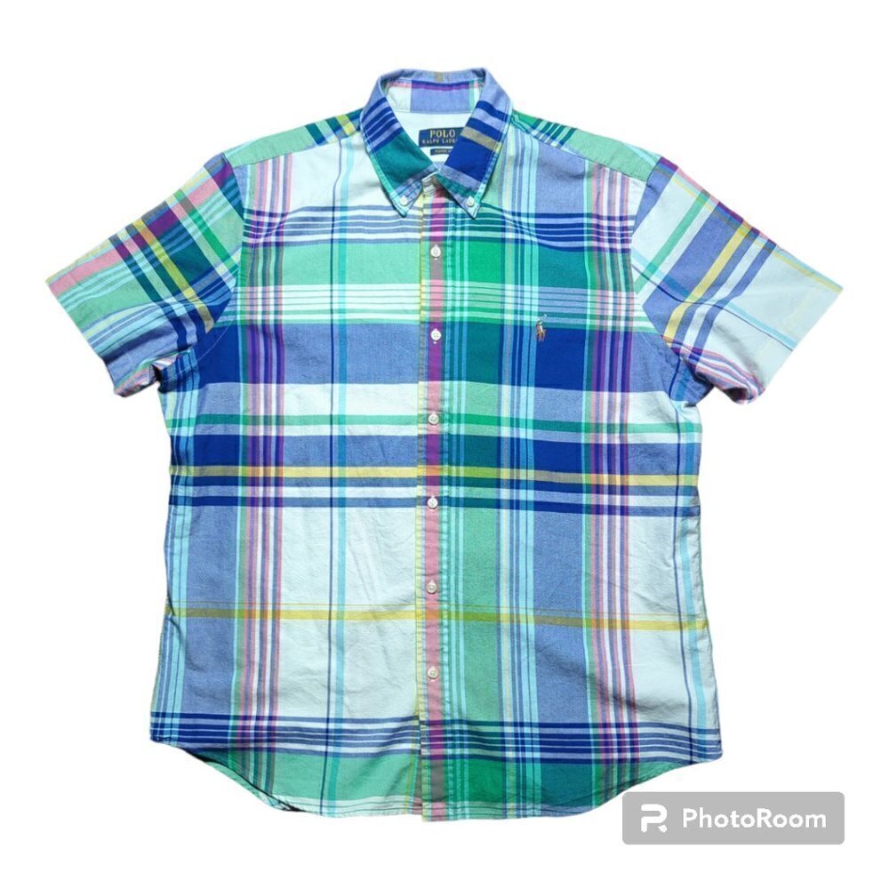 Polo Ralph Lauren Long sleeves Men's Shirt Size Large L Color Green Blue